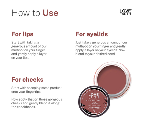 Love Earth Lip Tint and Cheek Tint Multipot Combo |Mauvish Pink and Raspberry Pink