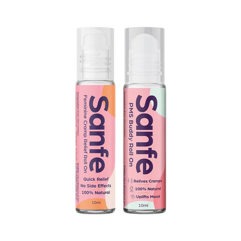 Sanfe Feminine Cramp Relief Roll On -10ml + Pms Buddy Roll On -10ml