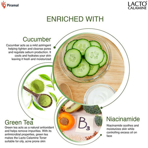 Lacto Calamine Face Toner Cucumber with Green Tea & Niacinamide