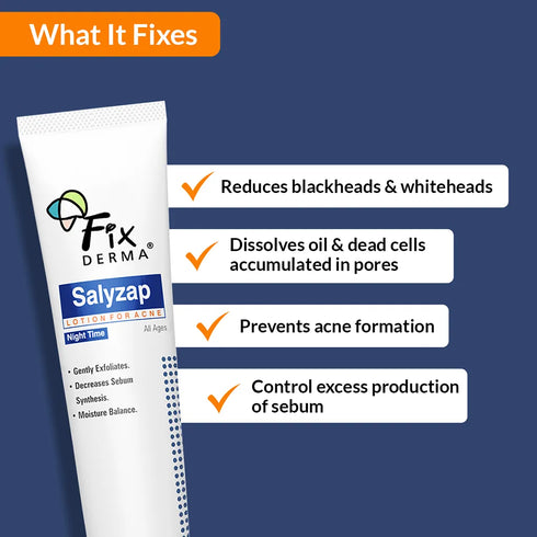 Fixderma Skincare Salyzap Night | Time Lotion For Acne Prone Skin