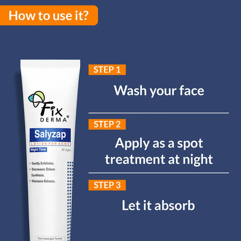 Fixderma Skincare Salyzap Night | Time Lotion For Acne Prone Skin