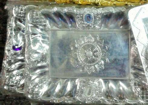 Silver Color Fancy Tray With Studs - 80gms