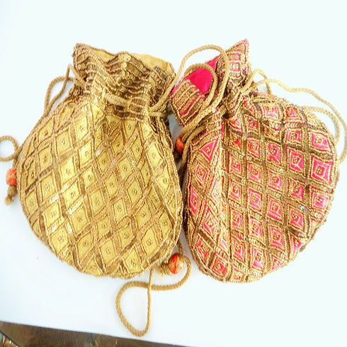 Fancy Metal Beads Work Pouches - 150gms