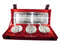 4 Inch German Silver 3 Apple Cut Bowl With Tray - 1500gms
