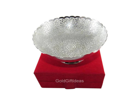 6 Inch German Silver Antique Bowl - 750gms