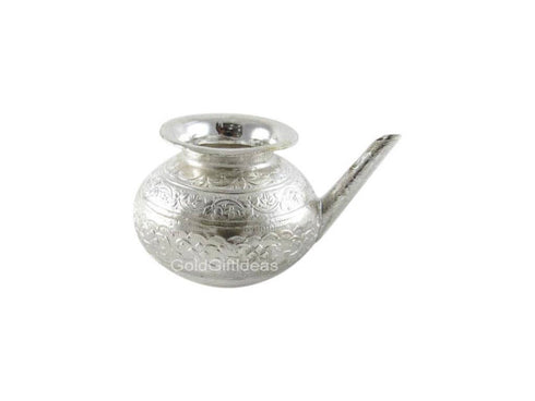 Cute German Silver Loti Jari With Nozzle - 500gms