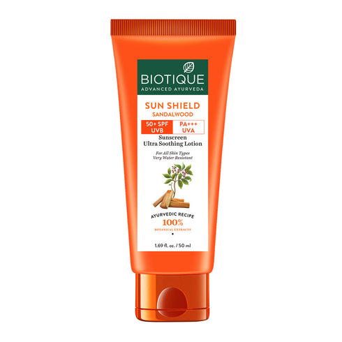 Biotique Bio Sandalwood SPF 50+ UVA/UVB Sunscreen Ultra Soothing Face Cream 50g