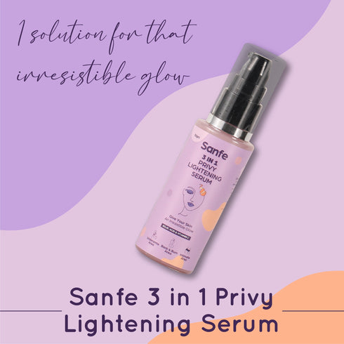 Sanfe 3 In 1 Privy Lightening Serum, Lightening For Underarms , Intimates , Inner Thighs & Buttocks | 50Gms