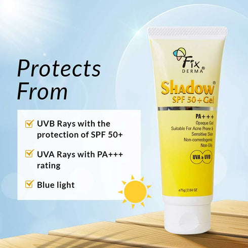 Fixderma Skincare Shadow Sunscreen Spf 50+ Non Drying Cleanser + Cleovera Cream
