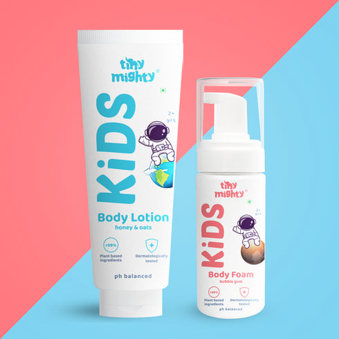 Tiny Mighty Kids Skin Nourishment Pack Body Foam+ Body Lotion