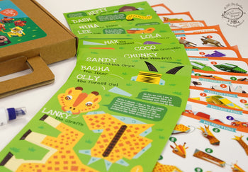 BOX SET of 12 DIY Mini Endangered Animals Paper Craft Kits