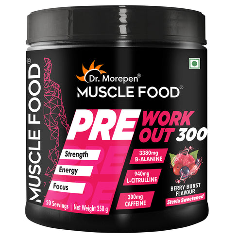 Dr. Morepen Pre Workout 300 Berry Burst 250g