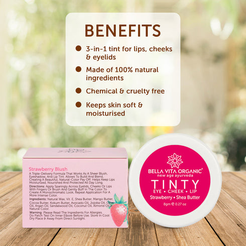 Bella Vita Organic Strawberry Tinty Blush 3 in 1 8g