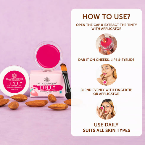 Bella Vita Organic Strawberry Tinty Blush 3 in 1 8g