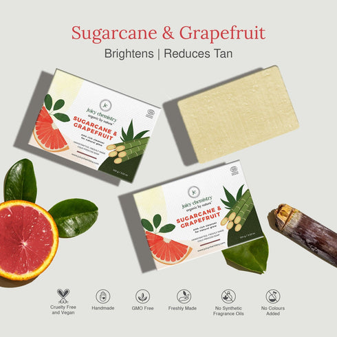 Juicy Chemistry Sugarcane & Grapefruit Organic Aha Rich Soap 100g