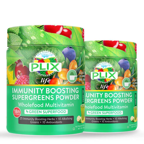 Plix Immunity Boosting Supergreens PowderJaljeera 200g Each