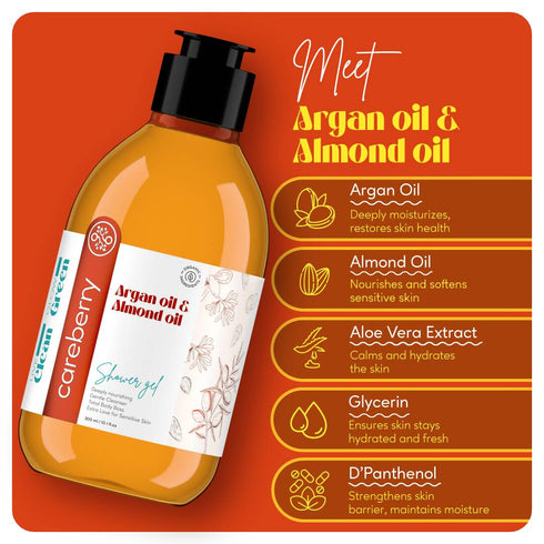 Careberry Argan and Almond Oil Shower Gel