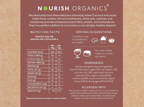 Nourish Organics Chocolate Coconut Cookies