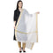 A R Silk Chanderi Crush Design White Color Dupatta