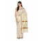 Kerala Saree-Golden Cream Flower with Colour Lining