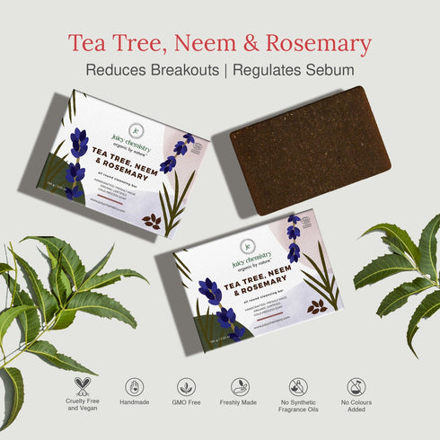 Juicy Chemistry Tea Tree, Neem & Rosemary for Anti-Bacterial Hand & Body Bar 90g