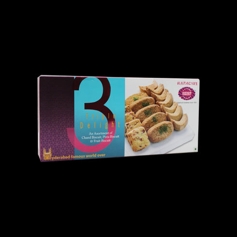 Karachi bakery Triple Delight (Chand, Pista, Fruit Biscuits) 600g