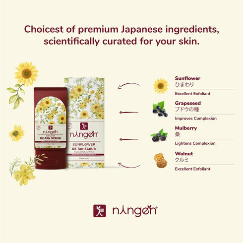 Ningen Sunflower DeTan Face Scrub