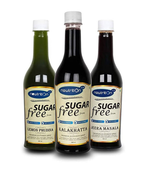 Newtrition Plus Sugar Free Jeera Masala Lemon Pudina and Kalakhatta Syrub