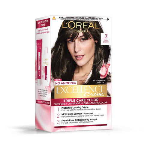 LOreal Paris Excellence Creme Hair Color 3 Dark Brown 17g