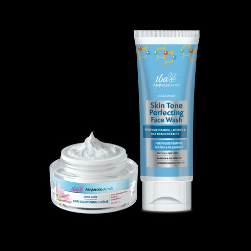Iba Advanced Activs Skin Tone Perfecting Face Wash + Ultra White Skin Lightening Cream Combo