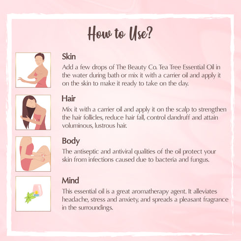 the beauty co Tea Tree Essential Oil For Clear Skin and Long Hair