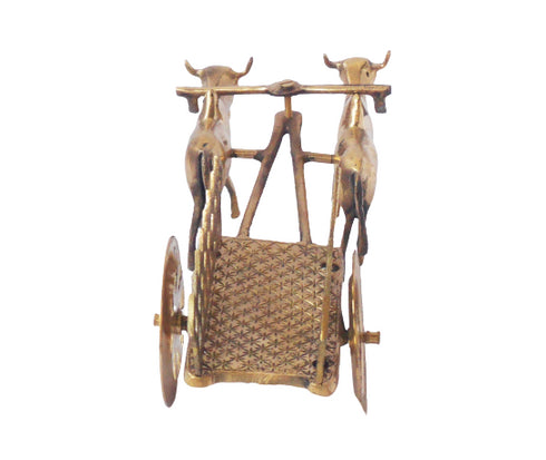 Brass Bull Cart Statue 0.7Kg