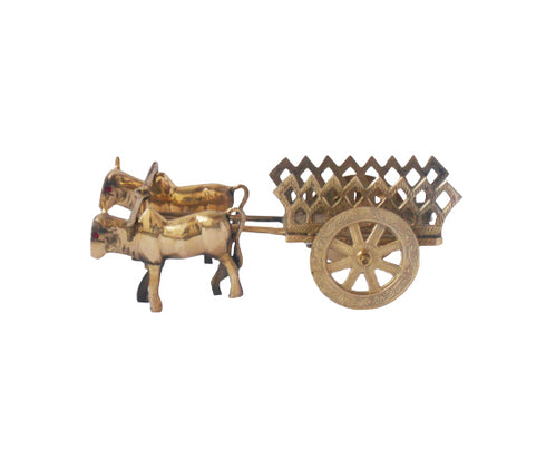 Brass Bull Cart Statue 0.7Kg