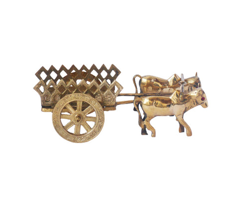 Brass Bull Cart Statue 0.7Kg