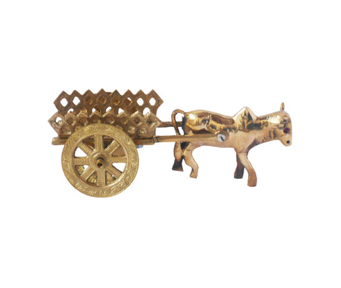 Brass Bull Cart Statue 0.38Kg
