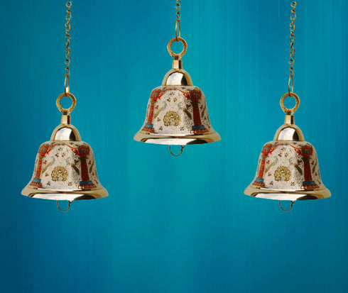Brass Hanging Pooja Bell White Color 1.883Kg