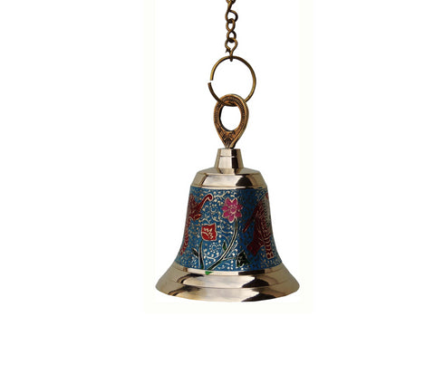 Brass Hanging Pooja Bell Blue Color 0.893Kg