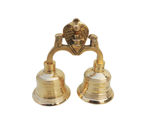 Brass Pooja 2 Combined Bell Double Ganti 0.64Kg