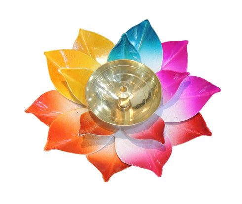 Brass Decorative Colourful Deepak 0.3Kg