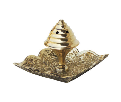 Brass Agarbatti Stand Plate Square 0.065kg