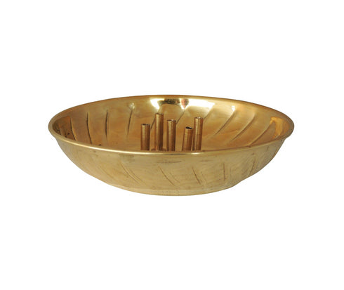Brass 5 Agarbatti Stand Plate Small 0.055kg