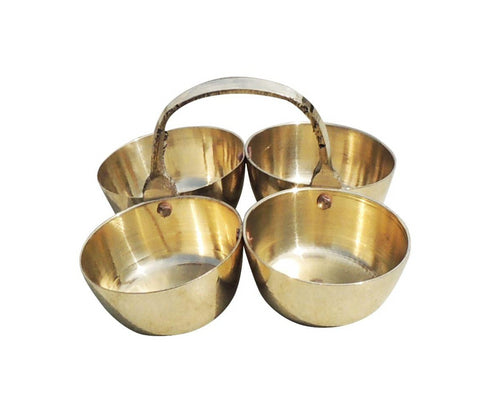Brass Chokta Small 4 Bowl Combined 0.06kg