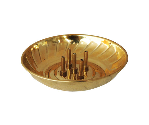 Brass 5 Agarbatti Stand Plate Small 0.055kg