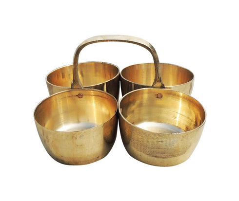 Brass Chokta Small 4 Bowl Combined 0.135kg