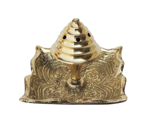 Brass Agarbatti Stand Plate Square 0.065kg