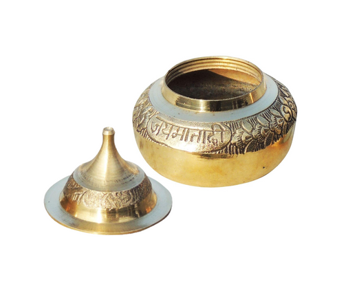 Brass Handicraft Sindoor Dani Dabbi 0.035Kg