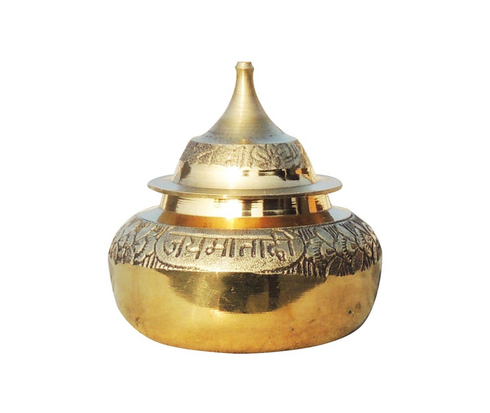Brass Handicraft Sindoor Dani Dabbi 0.035Kg