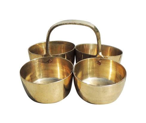 Brass Chokta Small 4 Bowl Combined 0.1kg