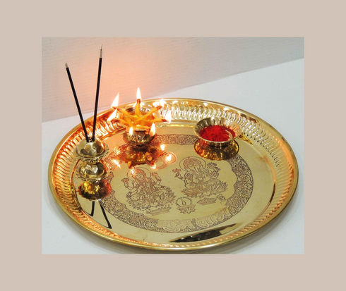 Brass Pooja Thali Set 0.315kg