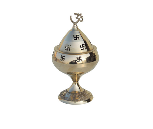 Brass Table Oil Lamp Om Pakija Deepak 0.13kg